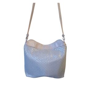 VINTAGE 1970S WHITING & DAVIS Plum Metal Mesh Crossbody Purse /Bag.